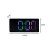 Despertador Espelhado Alto Valor de Cor RGB Colorido Display de Hora Relógio Desktop Estudante Plástico Inteligente Eletrônico
