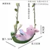 Pingente fofo de porquinho balançando para uso transfronteiriço, decoração de árvore para jardim externo, varanda, pátio, pequenos ornamentos para paisagismo