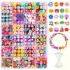 Venta transfronteriza de set de 24 compartimentos de cuentas de arcilla blanda para pulseras, collares y accesorios DIY para niños, directo del fabricante