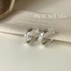 Anillo Onihan S925 de plata esterlina con textura plisada y relieve para mujer, elegante, moderno, estilo hip hop, abierto, con ondas
