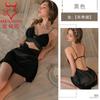 Ropa Interior Sexy Estilo Francés Ropa de Casa Tirantes Sexy Camisón Similar a la Seda Ropa de Casa Cómoda para Mujer conjunto 2039