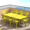 Mesa y Silla de Plástico para Patio Exterior Combinación Mesa para Puesto de Comida Mercado Nocturno Silla con Respaldo Barbacoa Impermeable Protector Solar Playa Exportación