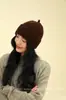 Gorro de Lã Merino 100% com Punho para Mulheres, Gorro de Tricô Quente para Outono e Inverno, Gorro de Lã Fofo com Som de Pássaro, Gorro de Puxar, Moderno