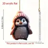 Navidad Nuevo Lindo Pingüino Pequeño Colgante Festivo Transfronterizo Acrílico Plano Colgante para Coche Decoraciones de Fiesta