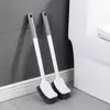 Cepillo para inodoro con cerdas suaves, sin puntos ciegos, montado en la pared, cepillo para inodoro con cabeza curva para la limpieza del baño
