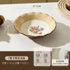 Conjunto de tigela e prato cerâmico retrô estilo palácio, uma coleção de louças luxuosa e elegante para uso doméstico, incluindo tigelas, pratos, tigelas de arroz, tigelas de sopa e tigelas para macarrão instantâneo