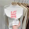 Camiseta linda y casual de manga larga para niñas, nueva colección otoño/invierno 2026, hecha de tela polar suave, estilo pullover con cuello semialto