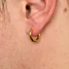Brincos redondos lisos novos da Amazon banhados a cobre ouro 18K brincos de moda feminina europeus e americanos brincos da estação internacional
