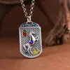 Rei Veado Dourado Pingente de Sucesso em Prata Pura Retrô Antigo Prata Lisa Banhado a Ouro Ano Zodiacal do Cavalo Pingente Quadrado Sólido