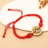 Pulsera de monedas de cinco emperadores de latón para hombres y mujeres tejida con cuerda roja este año tobillera para pareja pulsera de transferencia regalo de cumpleaños venta al por mayor