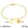 Pulsera Cuadrada de Moda con Letras Inglesas (26), Cadena Sencilla Tipo Clip Estilo Ins, Bola Redonda, Acero de Titanio Chapado en Oro de 18K