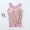 Chaleco de Algodón para Mujer de Primavera y Otoño con Almohadilla en el Pecho Tirante Ancho Ropa Interior Ajustada con Sujetador Chaleco Sin Mangas talla extra con Tirante