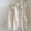 Top de Amarrar com Laço e Bolinhas para Mulheres, Estilo Verão, Fresco e Soltinho, Camisole Versátil Ombro a Ombro