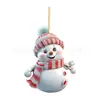 Accesorios decorativos, colgantes para coche, lindo muñeco de nieve navideño de dibujos animados, árbol de Navidad de acrílico, colgantes de Navidad
