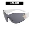 Gafas de Sol Kedun Integradas Estilo Aviador de Cinco Puntas Sin Marco 2022 Nuevo Europeo y Americano Y2K Milenial Chica Caliente Protector Solar