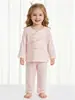 Conjunto de pijama de seda fresca para el Día del Niño de verano para hombres, mujeres y niños, tallas 80-140, ropa para el hogar con aire acondicionado, prenda interior de capa única
