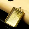 Concha Tangka, Caixa Redonda de Aço Titânio Branco-Amarelo, Caixa Gawu de Lado Único/Dupla Face, Caixa de Metal Estilo Tibetano, Caixa de Amuleto Buda do Zodíaco