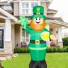 Amazon Cross-Border St. Día de San Patricio Trébol de Cuatro Hojas Inflable Hombre Viejo Irlandés Sombrero Verde Inflable Inflable