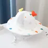 Chapéu infantil Verão Fino Respirável Guarda-sol Chapéu de pescador Aba grande Protetor solar ajustável Malha Chapéu para bebês meninos e meninas