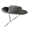 Sombrero de Vaquero Occidental para Hombre, Sombrero de Sol de Verano para Exteriores, Sombrero para Montañismo, Viajes, Pesca, Sombrero de Pescador, Secado Rápido, Transpirable, Sombrero de Protección Solar