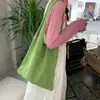 Bolso de Mano Tejido de Lana Transfronterizo Color Sólido Estilo Coreano Ins Hueco Simple Artístico Perezoso Versátil Bolso Tote