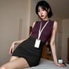 Ranshuo Lencería Sexy, Conjunto de Uniforme de Secretaria Estilo Dama Madura Sexy, Falda Ajustada al Cuerpo Pura Deseo Ol Atuendo Profesional