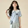 Conjunto casual de moda de dos piezas para niñas con pantalones de pierna ancha, nuevo estilo de verano a cuadros con bloques de color para niños mayores