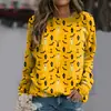 TEMU Transfronterizo Caliente Comercio Exterior Mujer Retro Calavera Rosa Impresión Digital 3D Cuello Redondo Manga Larga Halloween Sudadera