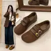 Otoño 2026 Nuevo Bean Bean Retro Hebilla Doble Birken Mary Gamuza Cuero Genuino Zapatos Suela Gruesa Mágica Aumentador de Altura Zapatos Individuales Mujer