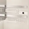 Cesta de almacenamiento blanca DIY, estante de baño sin taladro, estante organizador para artículos varios de baño, inodoro y lavabo