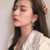 Pendientes triangulares distintivos de moda para mujer de Corea del Sur, elegantes pendientes colgantes traseros que combinan con todo, pendientes de joyería para las orejas.