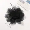 Novo Tecido de Renda Estilo Nacional Chinoiserie Pena de Avestruz Rosa Corsage DIY Feito à Mão Flor de Pescoço Adorno de Cabeça Acessórios de Vestuário