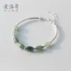 Pulsera de plata 925 para mujer, pulsera de jade dulce, personalidad, pulsera de cuentas redondas de jade, joyería para pulsera, venta al por mayor S1448