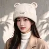 2026 Nuevo Estilo de Principios de Otoño Lindo Gorro Tejido con Decoración de Orejas para Viajes al Aire Libre Dulce Toma de Fotos Cómodo Gorro de Lana