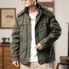 Chaqueta de Trabajo de Terciopelo Estilo Americano de Otoño e Invierno para Hombre 2024 Nueva Chaqueta Retro con Capucha para Exterior Marca de Moda Chaqueta de Algodón Engrosado