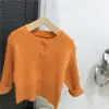 Cárdigan de Punto Simple Estilo Coreano de Otoño para Niñas, Chaqueta Suéter Retro de Canalé para Niños con Falda a Cuadros para Exportación