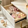 Caja de almacenamiento transparente para escritorio, organizador de cosméticos, caja pequeña, caja de almacenamiento para papelería de dormitorio, caja de almacenamiento apilable y combinable