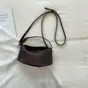 Bolso Tejido Elegante y Sencillo Bolso de Hombro de Moda Color Sólido Individual Casual para el Trabajo y el Trayecto Bolso Cruzado