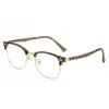 Gafas Retro Marrones de Media Montura para Mujeres con Miopía Pueden Equiparse con Graduación Cara Redonda Aspecto Adelgazante Luz Azul Anti Artefacto de Maquillaje Montura de Ojo
