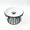 Tigela Cerâmica Pet Tigela Gato Nórdica de Pata Alta Tigela Comida Gato Cerâmica Prato para Petisco em Lata Anti-espondilose Cervical Anti-viragem Bacia de Comida para Gato