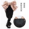 Peruca infantil com laço rabo de cavalo peruca cacheada de comprimento médio acessórios de cabelo de princesa cocar fácil de usar estilo rabo de cavalo com cadarço