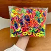 Paquete de 500 Anillos para el Cabello de Niños de Alta Elasticidad Color Caramelo Cuerda Básica para el Cabello Cuerda Simple para la Cabeza de Bebé Anillo para el Pulgar Tendón de Goma