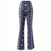 Pantalones Casuales Sexy de Primavera/Otoño Europeos y Americanos Amazon Wish AliExpress Bohemios de Alta Elasticidad Ajustados Ligeramente Acampanados para Mujer