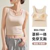 Camisola Feminina com Bojos, Top Interno Confortável e Respirável para Verão, Sem Mangas para Usar por Baixo, Sutiã com Costas Bonitas Tudo em Um