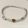 Pulsera de Amor Simple para Amantes de Venta Caliente Transfronteriza Ajustable Multicolor Joyería Cobre Corazón de Durazno Pulsera de Amor