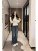 Suéter de Punto Trenzado de Manga Larga para Mujer, Ropa Interior de Invierno, Se Puede Usar por Fuera, Suéter de Punto Pullover, Corte Ajustado, Favorecedor, Top Básico, Sencillo y Versátil