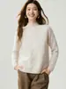 Suéter de cashmere puro, coleção outono/inverno 2026, peça básica feminina de gola alta, estilo suave, suéter grosso em tricô de tranças
