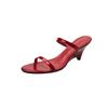Estilo Extremadamente Simple Cómodas Cuña Charol Deslizadores para Usar Verano 2025 Tacón Alto Color Sólido Punta Redonda Sandalias de Punta Abierta para Mujer