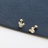 Aretes de Hueso de Oreja de Encaje con Ojo de Diamante de Plata S925 Mickey Micro Zirconia Tornillo