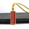 Venta al por mayor del fabricante Arena Mineral Pintada a Mano Acero de Titanio Thangka Zaki Lamu Amarillo Riqueza Mineral Pequeño Thangka Portátil Buda Amuleto Colgante Collar